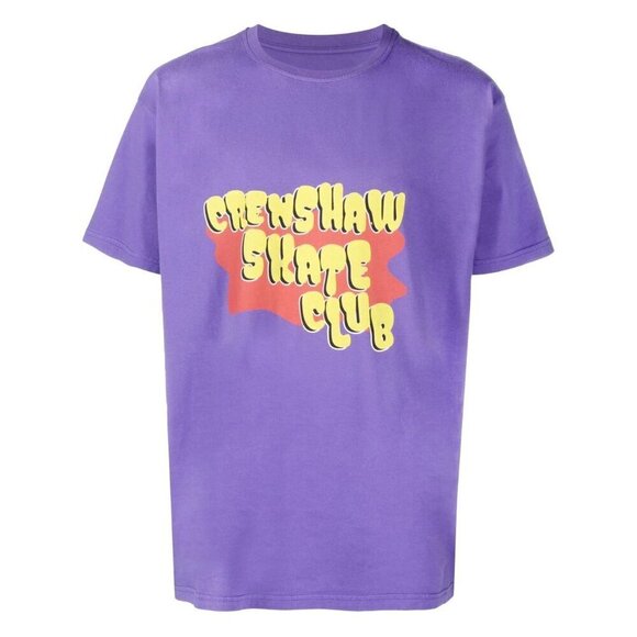 CRENSHAW SKATE CLUB x Browns Stack Purple T-shirt Size: M - NWT - Picture 1 of 5